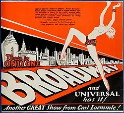 Description de l'image "Broadway" movie ad from The Film Daily, Jan-Jun 1929 (page 427 crop).jpg.