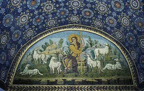 Le Bon Pasteur du mausolée de Galla Placidia (Ve siècle).