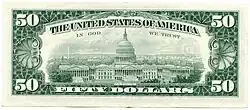 Revers d'un billet de 50 dollars américains