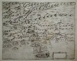 Plan de Šibenik par Martino Rota (en), fin XVIe siècle.