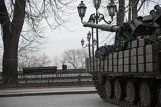 Un char de la brigade à Odessa en 2022.
