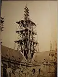 Construction de la flèche en 1859.