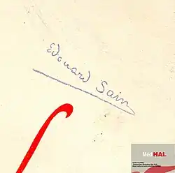 signature d'Édouard Sain