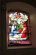 Saint Joseph mourant, assisté de Jésus et de la Sainte Vierge.