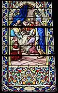 Vitrail de la mort de saint Clair à Réguiny.