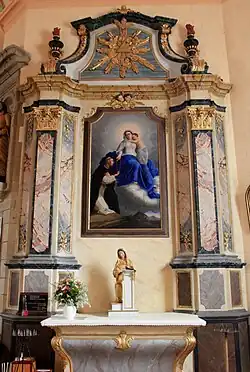 Autel secondaire. Tableau "Le Rosaire".