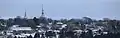 Vue sur Cacouna et son église depuis le port de Gros-Cacouna (décembre 2024).