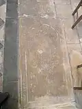 Dalle funéraire de Charlotte de Rasse (?).