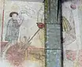 Saint Georges combattant le dragon dans la première travée de l'église.