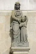 Église Sainte-Zéphirine : Vierge à l'Enfant (attribuée à Yves Hernot).