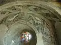 Oiseaux et motifs géométriques, oculus de la tribune.