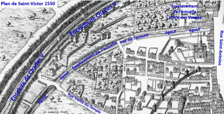 Égout en 1550 dans l’actuel 3e arrondissement.