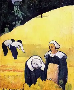 La Moisson d’un champ de blé (1888), 55&nbsp;×&nbsp;46&nbsp;cm, Paris, musée d'Orsay.
