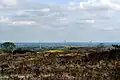 Le parc d'éoliennes situé entre Cast et Châteaulin, sur la colline du Bois de Saint-Gildas.