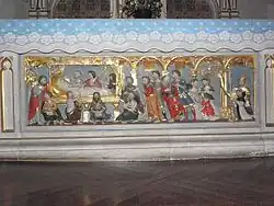 Le bas-relief de la Dormition de la Vierge.