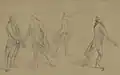 Études pour le tableau représentant l’assemblée de Vizille de 1788 : Claude Périer, à gauche, accueille le comte de Marsanne-Fontjuliane.