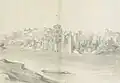 Le nord de l'ancienne abbaye en 1637.