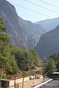Vue du Xanthe dans le canyon d'Ören, dirigée vers le nord ; comté de Seydikemer, province de Muğla.
