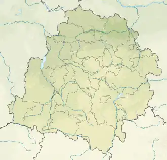 Voir sur la carte topographique de la Voïvodie de Łódź