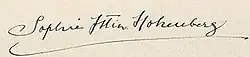 signature de Sofia ChotekSophie Chotek de Chotkowa et Wognin