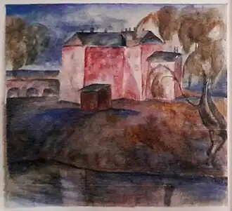 Maison rouge avec une rivière, 1911