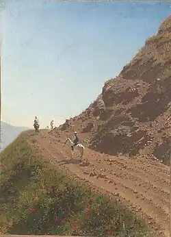 Route de nomades dans les montages de l'Altaï