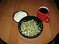 Ajout de la vinaigrette.