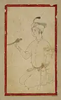 Jeune homme avec un perroquet (Cheik Mohammad&nbsp;(ru), 1575), art persan