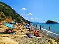 La plage de Jaspe en été.
