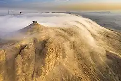 Brouillard d'advection au makhtesh Ramon (octobre 2019).