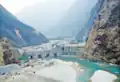 Barrage Upper Tamakoshi en construction en 2019.