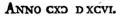 Exemple de ↀ composé à l’aide de ‹&nbsp;CXↃ&nbsp;› dans le nombre 1596, dans une publication de 1715.