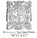 Exemple de ↀ, qui a inspiré le symbole de l’infini ‹&nbsp;∞&nbsp;›, dans une publication de 1591.