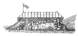 Dessin d'un petit bâtiment.