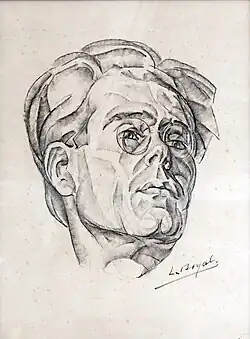Portrait façon cubiste de Georges Gaudion.