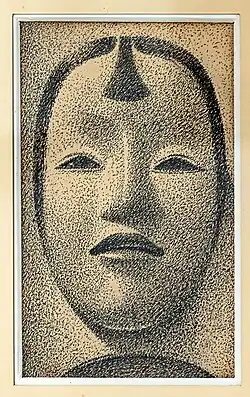 Masque japonais, encre sur papier.