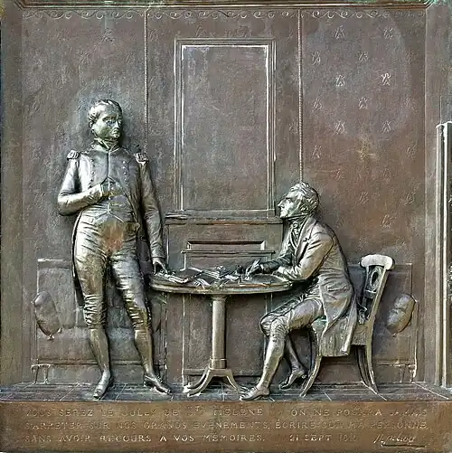 Monument de Las Cases. Bas-relief Vous serez le Sully de Ste-Hélène... par Jean-Marie Bonnassieux.