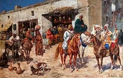 Cavaliers devant la boutique d'un brocanteur - Giuseppe Gabani
