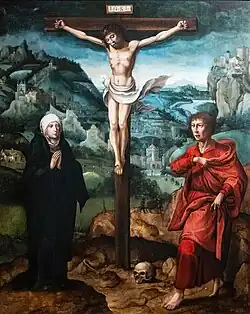 Christ en croix entre la Vierge et saint Jean,  Musée des Beaux-Arts de Narbonne.