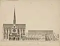 Restitution de l'abbaye et de l’église abbatiale, par Louis Vernier.