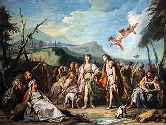 Anzia et Abrocome se rencontrent aux Fêtes de Diane (1743-1744) Gallerie dell'Accademia de Venise.