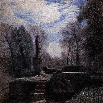 Giuseppe Pellizza da Volpedo La Statue à la Villa Borghese (1906)