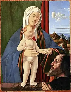 Vierge à l'Enfant avec un dévot par  Marco Basaiti