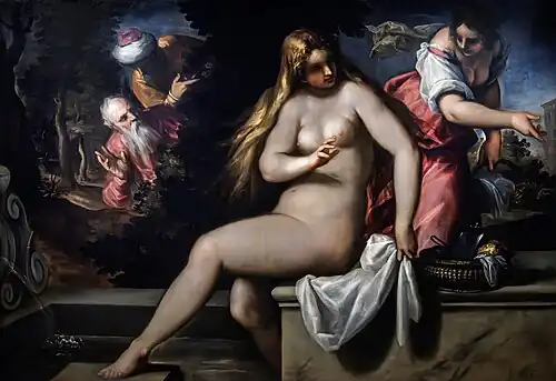Susanna se baignant et les vieillards, Pinacothèque Egidio-Martini, 1615-1620.