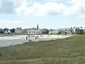 Île-Tudy : le bourg vu de la Grand Plage (ou plage du Teven).