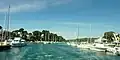 L'Aven entre les ports de Rosbraz (en Riec-sur-Bélon, à droite sur la photographie) et Kerdruc (en Névez, à gauche sur la photographie).