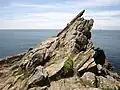 Affleurement de gneiss à la pointe nord-ouest de la presqu'île