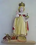 Île-Tudy : église paroissiale, statue de l'Enfant Jésus de Prague.