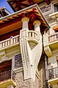 Le balcon du quatrième étage, façade sud.