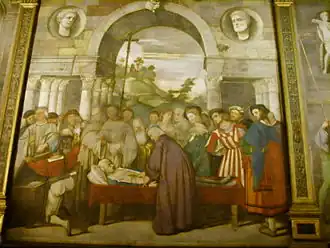 Saint Antoine de Padoue trouvant le cœur de l'usurier dans le coffre-fort., (attribution) Scuola del Santo, Padoue.